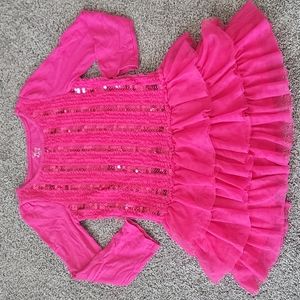 Girl's Sequin/Tule Ruffle Dress Sz 5/6